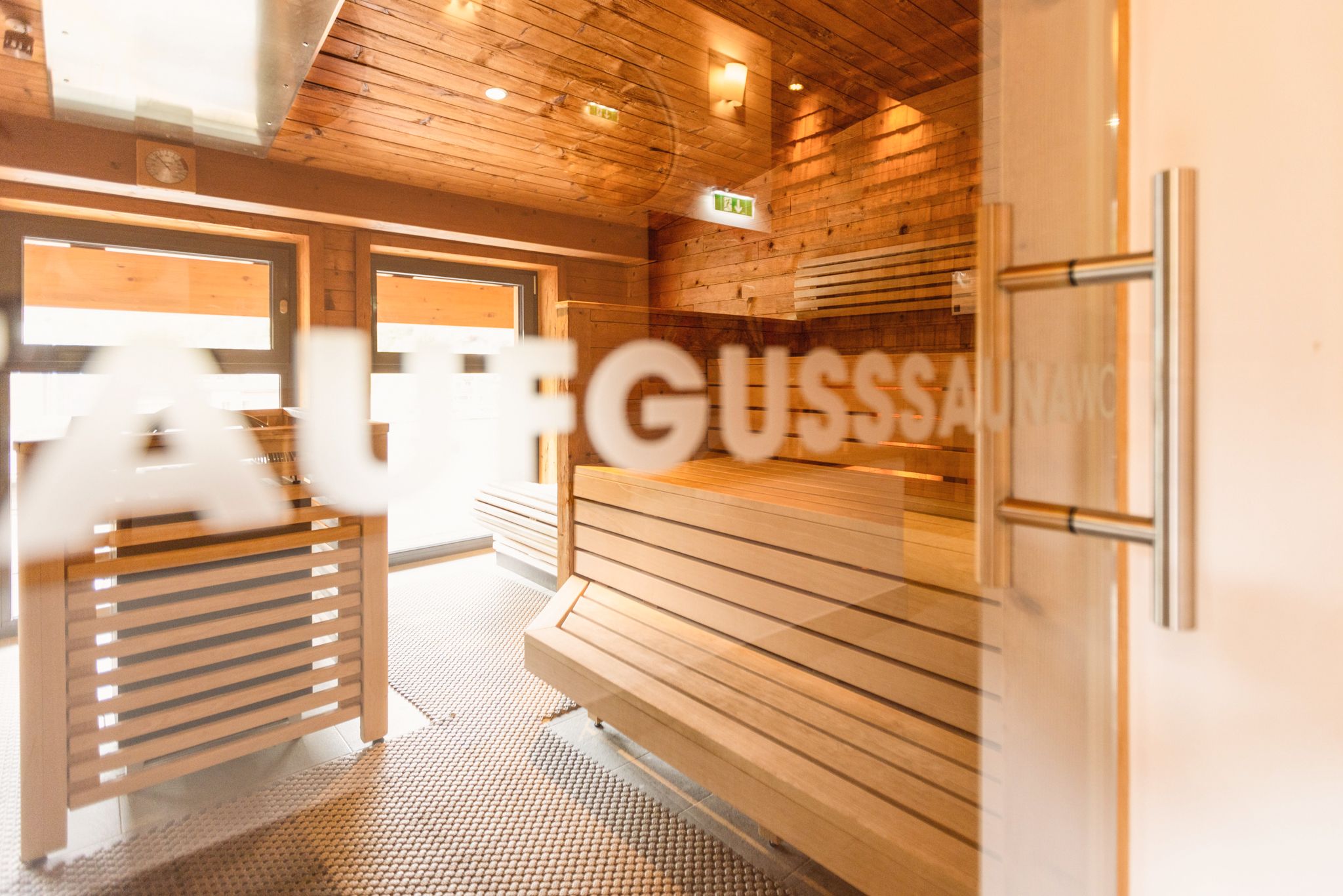 Glemmtalerhof sauna with wooden interior provides a relaxing atmosphere in Glemmtal.