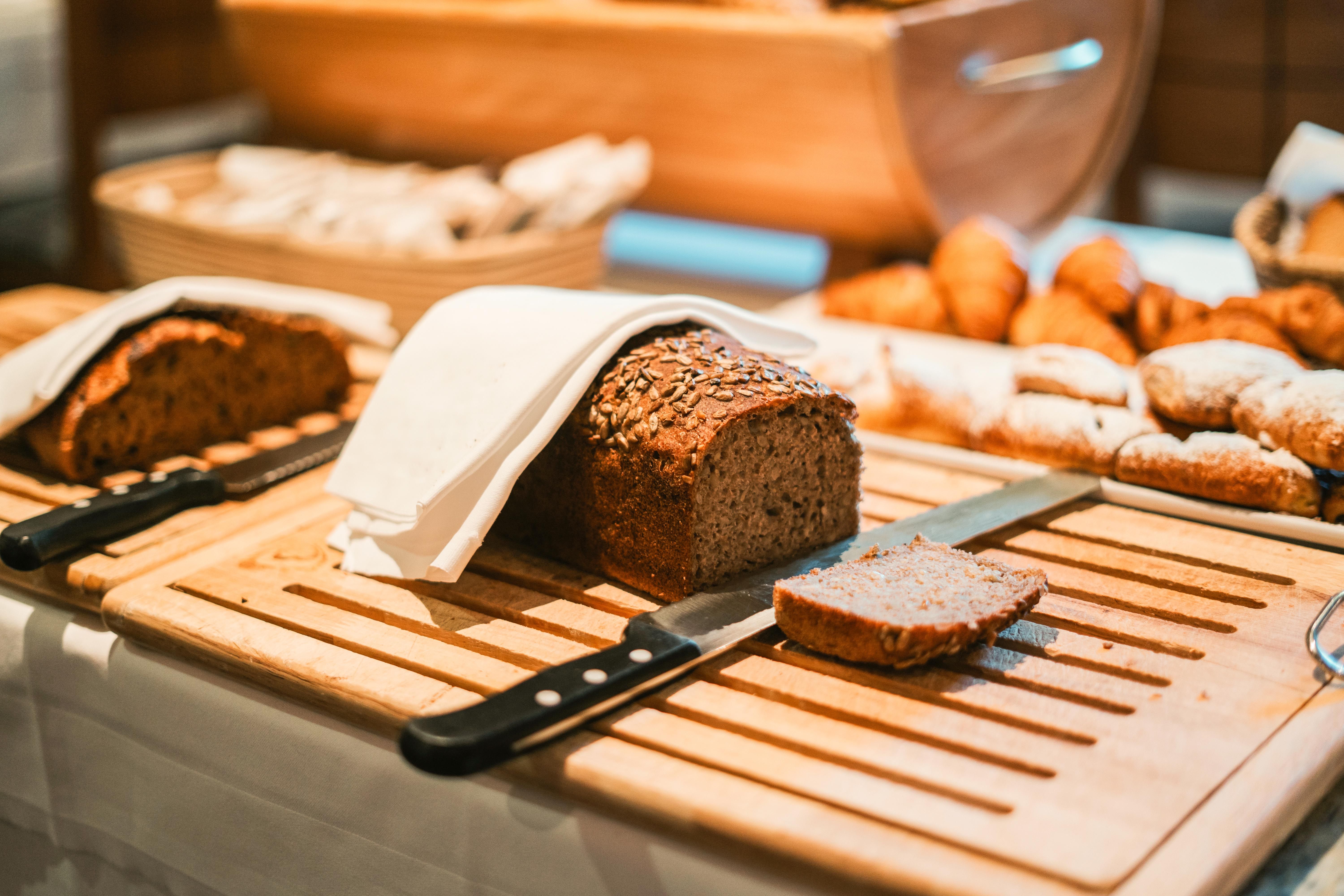 Fresh bread on a table at Glemmtalerhof in Hinterglemm.